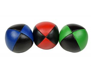 Einsteigerset aus 3 Jonglierbällen  | 100 g | 62 mm | rot/schwarz - blau/schwarz - grün/schwarz
