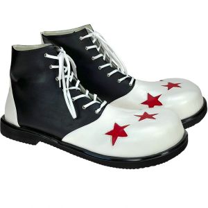 Clown Schuhe - weiß mit roten Sternen