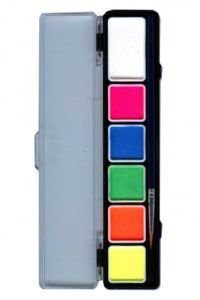 Schminkpalette NEON - 6 Farben - inklusive Pinsel