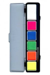 Make-up schmink 6  NEON kleuren + penseel