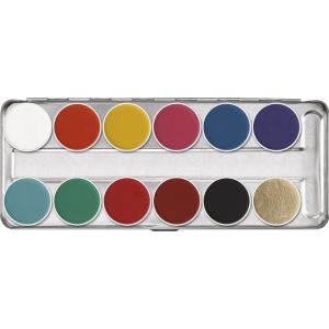 Kryolan Schminkpalette - 12 Farben