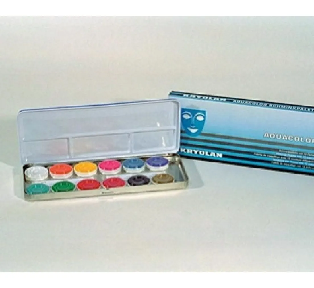 Kryolan Schminkpalette - 12 Farben
