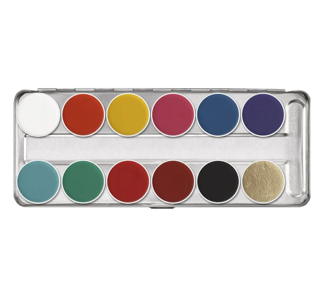 Kryolan Schminkpalette - 12 Farben