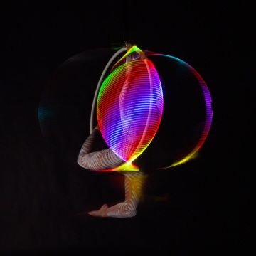Aerial LED Hoop - 100 cm - 25 mm - ein Aufhängpunkt