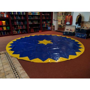 Manegeplane - Zirkusboden - 4 m - blau/gelb - gerändelte Kante
