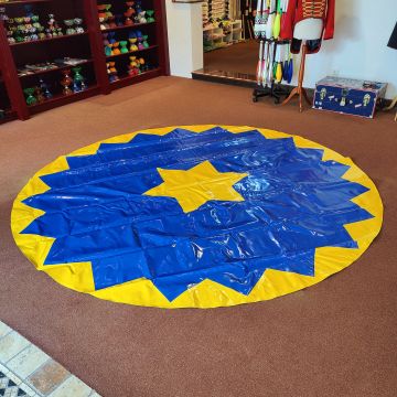Manegeplane - Zirkusboden - 3 m - blau/gelb - gerändelte Kante