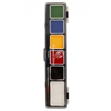 Schminkpalette - 6 Farben - inklusive Pinsel