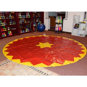 Manegeplane - Zirkusboden - 4 m - rot/gelb - gerändelte Kante