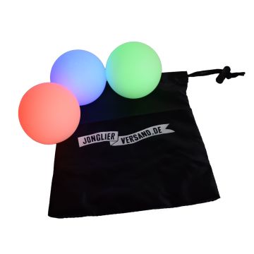 Set aus 3 wiederaufladbaren mulifunktions-LED-Jonglierbällen - 70 mm - mit Beutel
